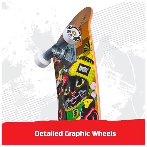TECH DECK DGK Handboard, Authentic Mini Skateboard | 9x Larger than a Fingerboard, Hands Only, Authentic Graphics, Die-Cast Trucks, Skateboard Gifts for Kids & Collectors Ages 6+ - style: DGK