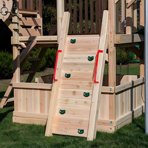 17'' Red Playground Handles Indoor Kids Monkey Bar Ladders Pack of 6 | Heavy Duty Solid Steel, Bright Color Smooth Glossy Powder Coated, Comfy Secure Handle Bar for Playset SwingSet Climbing Frame - color: Red