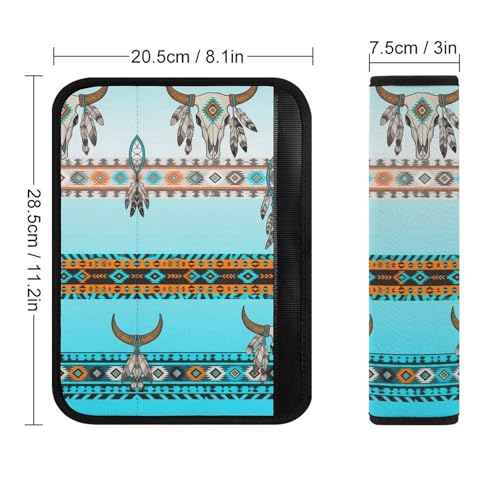 2PCS Native American Southwestern Aztec Western Car Seat Belt Pad Universal Soft and Comfortable Harness Pads Strap for Kids, Car Seats Pushchair Strollers High Chair Pushchair - color: Pattern 592