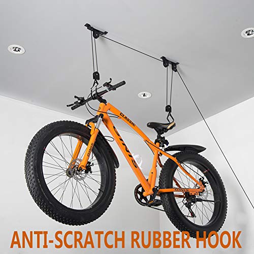 Wallmaster Ceiling Bike Mount Hanger, Bike Ceiling Lift Hoist, Bike Pulley System for Garage, Indoor Bicycle Hooks, 1 pack - size: 1Pack