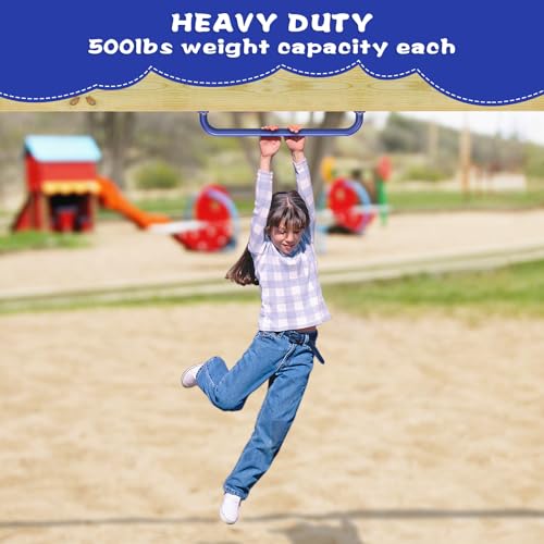 SELEWARE 30" Blue Playground Ladder Handle Metal Playset Handles Grab Bars | 500LB 2Pcs Heavy Duty Steel Kids Playground Handles for Indoor/Outdoor Ladder Handrail Swing Set Treehouse Rock Climbing Wall - color: D: 30"-2 Pcs-blue