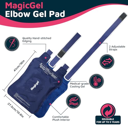 Magic Gel Elbow Ice Pack Wrap - Reusable and Adjustable Arm Sleeve for Cold Compression - Pitchers Tennis Players Baseball Players Men Women - Easy to Freeze - style: Elbow Ice Pack