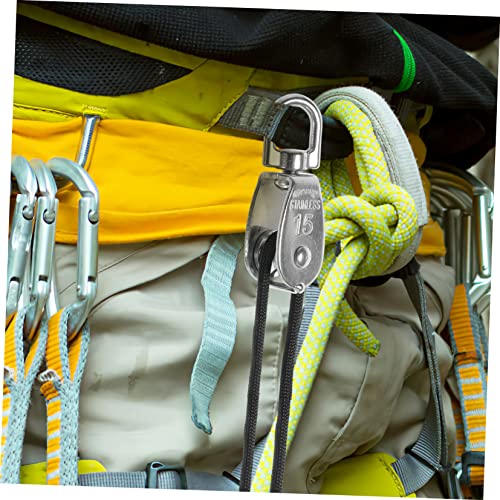 Cabilock 1Set Pulley Hook System Traction Pulley Wheel with Rope for Strength Training Accessories Easy Installation for Home Fitness and Outdoor Applications