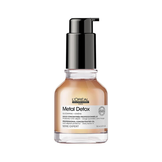 L'Oreal Professionnel Metal Detox Leave-In Hair Oil | Heat Protectant | Detoxifies, Strengthens & Prolongs Hair Color | For Dry,