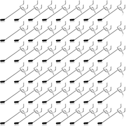 Moxweyeni 100 Pcs Pegboard Hooks Peg Board Organizer Accessories Holders Hanging Stainless Steel Display Wall Hooks for 1/8 and 1/4 Pegboard Wall for Garage Storage Tools(4 Inch) - size: 4 Inch