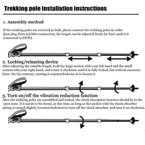 Aihoye Trekking Poles,Adjustable Shock Absorbing Hiking Walking Stick-2Pcs | Aviation aluminum,Collapsible, Lightweight, All-terrain walking poles, Carry bag included - color: blue