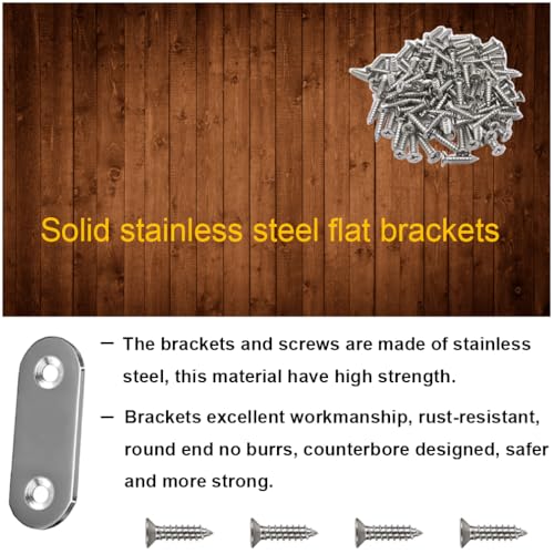 30PCS Straight Brace Brackets 1.42 Inch Stainless Steel Flat Mending Plates, Repair Fixing Joining Brackets for Wood Furniture with Screws - size: 1.42 inches (30 Pieces)