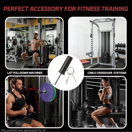 CAELUM Weight Stack Pin Extender with Spring Clip, for Cable Machine 1Pack | 120LB Capacity, Solid Steel, Gym Weight Stack Pin for LAT Pulldown, Functional Trainer Home Gym, Strength Trainers