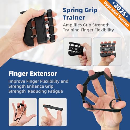 Grip Strength Tester Hand Gripper - Grip Strength Trainer Hand Dynamometer Handheld Meter LED Display Comfortable 265 Lbs / 120 Kgs Finger Strengthener for Sports Home School Gym Use - color: Black