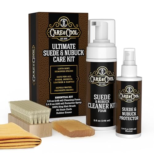 Care & Cool Ultimate Suede & Nubuck Care Kit, Complete 6-Piece System | Gently Lifts Dirt & Grime, Repels Water & Stains, Preserves Breathability, Wear Your Favorites With Confidence