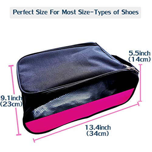 Golf Shoe Bag, Pink Golf Shoes Bags Women Outdoor Zippered Carrier Bags with Ventilation Sport Shoes Bag Travel Shoe Bags (Pink) - color: Pink