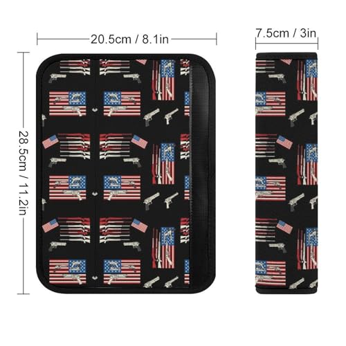 Soft Padded Car Seat Straps Shoulder Pads for Elderly Support, All Vehicles, 1 Pair American Flag Military Guns Shoulder Protector Anti-Slip Pad - color: Pattern 42