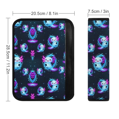 1 Pair Universal Soft and Comfortable Seat Belt Shoulder Pad for Adult Use, Stroller Pushchair High Chair, Purple Axolotl Neck Strap Covers, Anti-Slip Pad - color: Pattern 313