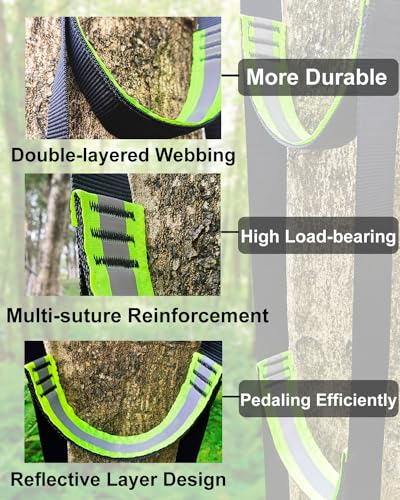 Double-Thickened and Widened 4-Step Climbing Aider for Hunting Tree Steps,Fall-preventing Adjustable Hook and Loop Design for a Wide Range of Climbing Stick,Easy-to-use Lightweight Rope Aid