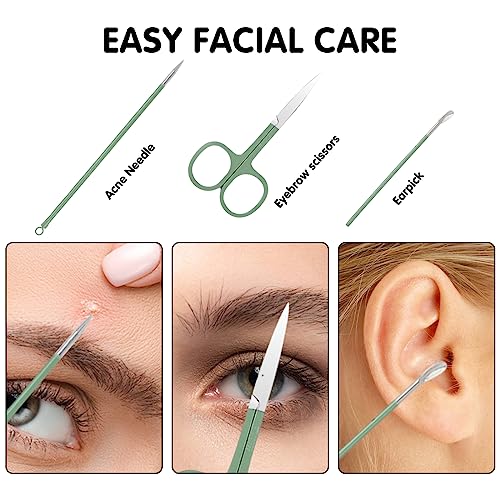 Nail Kit, Manicure Kit, Nail Care Kit for Women, Manicure Pedicure Set, Nail Clippers Toenail Clippers Kit, Professional Manicure Kit Pedicure Kit, Green Travel Case, Set of 12. - color: Green