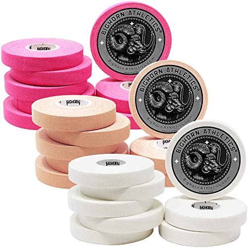 Bighorn Athletics Jiu-Jitsu Finger Tape, 0.5-Inch x 45-feet, 24 Rolls, Pink, White & Nude