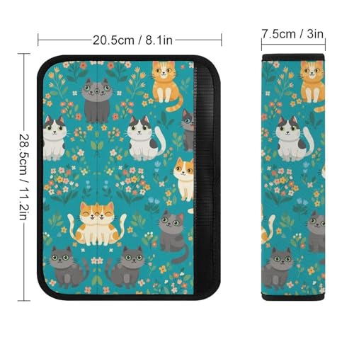 Universal Soft and Comfortable Colorful Cats Cherry Seat Belt Shoulder Pad for Kids, Most Cars, 1 Pair Seat Belt Covers Cushion Anti-Slip Pad - color: Pattern 217