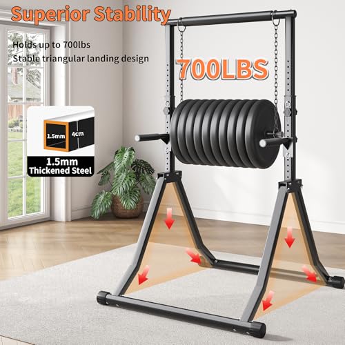 Foldable Pull Up Bar Station 66.1''-84.6'' Power Tower - color: 66"-85" with Dual Dip Handles