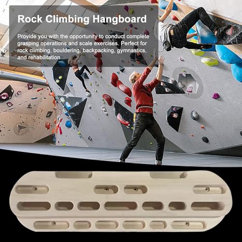 PUCHEN Climbing Board, Portable Rock Climbing Training Hangboard, Climbing Board for Doorway, Finger Grip Strengthener Trainer with Edges and Pockets, Includes Finger File