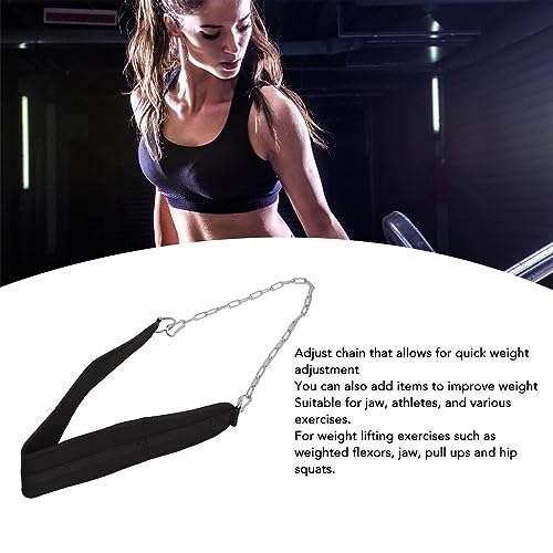 Weighted Dip Belt Adjustable Chain Nylon Strap Strength Training Weightlifting Belt for Athletes Weight Lifting Exercises Pull Ups Hip Squats