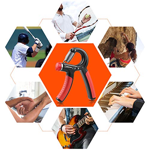 NIYIKOW Grip Strength Trainer, Hand Grip Strengthener, Grip Strengthener, Adjustable Resistance, Forearm Strengthener, Perfect for Musicians Athletes - color: Orange-1Pack