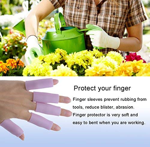 Povihome Finger Cots Protectors - Moisturizing Thumb and Finger Covers - Thickend Version - Elastic Cracked Silicone Finger Sleeves to Protect Cracked, Peel Finger and Other Finger Pain (Lavender, 10PCS) - color: Lavender, size: Medium (10PCS)