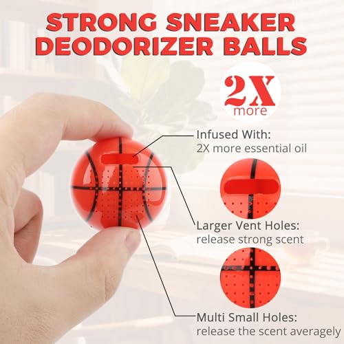 Knixmax Shoe Doodorizer Balls Boot Fresheners Gym Bag Smell Remover Ball 12 Packs
