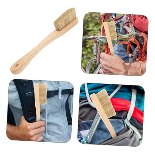 Mikikit Bouldering Brush for Rock Climbing Boar Hair Bristles Lightweight and Portable for Climbing Holds Essential Outdoor Fitness Equipment