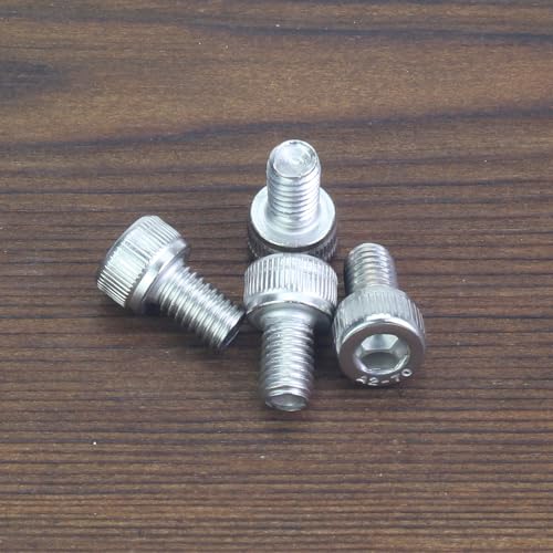 HELIFOUNER 50 Pieces M5 x 8mm, Thread Pitch 0.8mm, 304 Stainless Steel (18-8) Hex Socket Head Cap Screws, Fully Threaded - size: M5 x 8mm