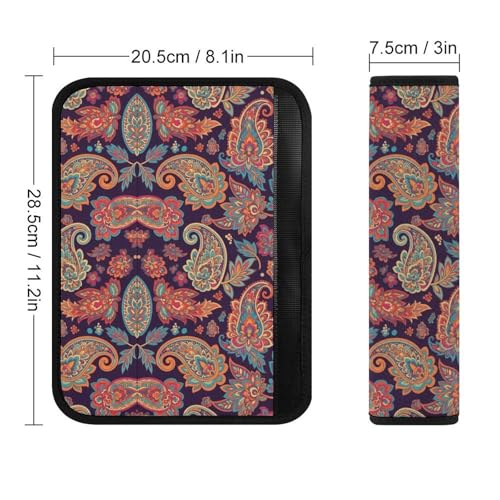 Universal Soft and Comfortable Car Seat Straps Shoulder Pads for Adult Use, Stroller Pushchair High Chair, 2PCS Boho Floral Paisley Harness Pads Strap - color: Pattern 602