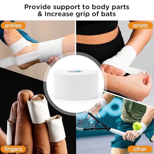 OK TAPE 4 Rolls White Athletic Tape, Sports Tape, Very Strong Easy Tear Wrist Ankle Tape, No Sticky Residue | Athletes, Medical, Athletic Trainers- 1.5inch x 15yards - color: White-4 Rolls, size: 15 yards