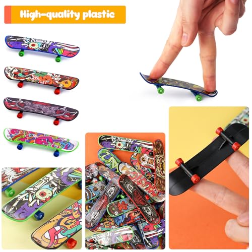 50 PCS Mini Finger Skateboards Sports Party Favors, | Gifts & Beginner Practice Set for Kids & Adults, Finger Boards Toy Classroom Prizes, Exchange Gifts, Pinata, Carnival
