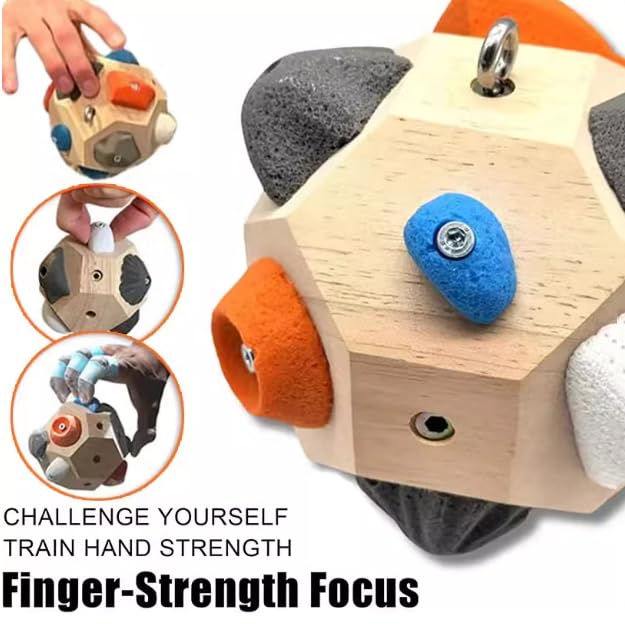 Handcrafted Boulder Block Build Strength and Precision 3D Climbing Ball for Training Simulated Rock Wall Holds Portable Gear Gifts Rocks Climbers Block Anywhere(Size:Lasso + climbing ball + storage ba - size: Lasso + climbing ball + storage bag
