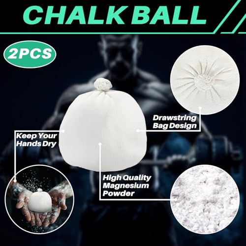 RAINFLOW 2PCS Chalk Balls - Climbing Grip Lifting Chalk for Gymnastics | Gym Chalk, Magnesium Hand Chalk for Weightlifting, Rock Climbing, Bouldering, Lifting, Workout, Gym Bars & Sports Training - style: 2PCS Chalk Ball