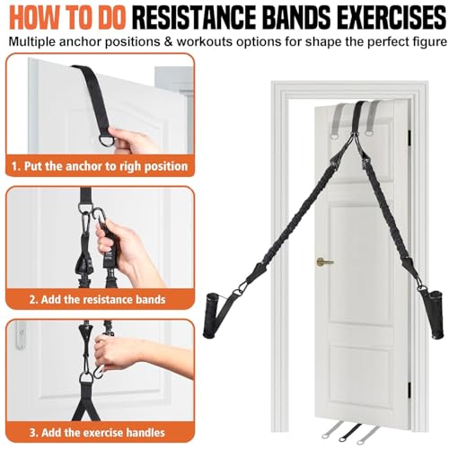 Adjustable Heavy Duty Pull Up Assistance Bands with Fabric Feet and Knee Rest - Pull Up Resistance Bands for Men, Women, and Seniors - Perfect for Dip and Resistance Strength Training Glamflex - color: Black