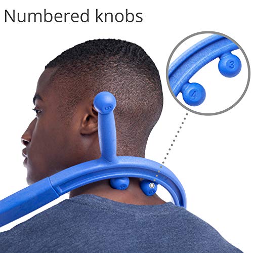 Body Back Buddy Elite FSA Eligible Trigger Point Massage Tool, Neck and Back Massager Handheld, Manual Self Massager, Massage Cane, Muscle Knot Remover with Instructions, 2-Pack Bundle (Blue) - color: Blue, size: Elite Bundle