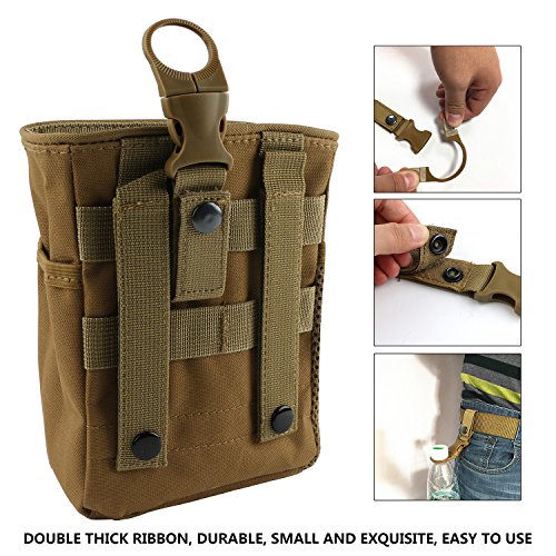 Drawstring Highend Rock Climbing Chalk Bag with a Carabiner Different Pockets for Climbing Bouldering, Gymnastics, Gym Pouch, Cross Fit and Lifting - color: Khaki