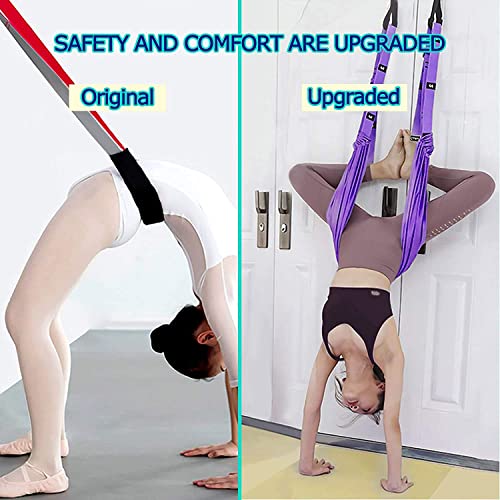 Yoga Fitness Stretching Strap, Adjustable Leg Stretcher Back Bend Assist Trainer, Improve Leg Waist Back Flexibility Home Gym Equipment for Rehab Pilates Ballet Cheerleading Splits Gymnastics - color: black