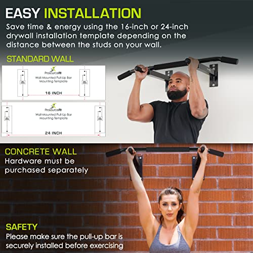 ProsourceFit Pull Up Bar for Multi Use Fitness & Home Gym Exercise - style: Wall Mount