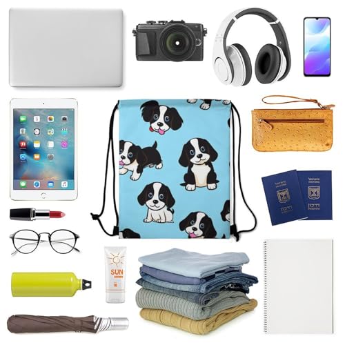 Drawstring Backpack Gym Sackpack Lightweight Waterproof String Bag for Sports Travel Yoga Beach Swimming, Men Women Unisex, Cute Boston Terrier Bags - color: Picture (25)