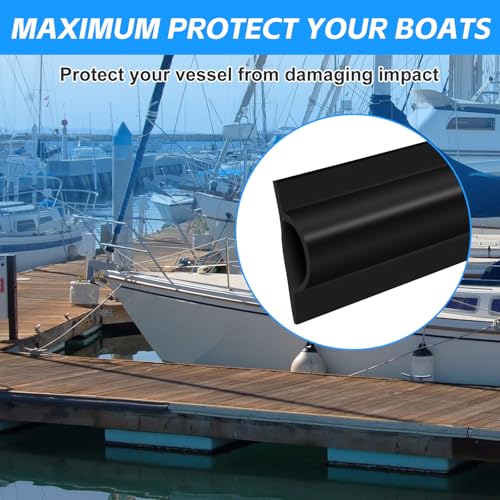 5 Pack Dock Edging Side Gard 10 Feet Dock Guard Straight Angle Dock Protector Rub Rail with Heavy Wall Sections for Greater Protection – Commercial Grade Double Molded Material (Black) - color: 10 Feet Black, style: Straight angle 5pack