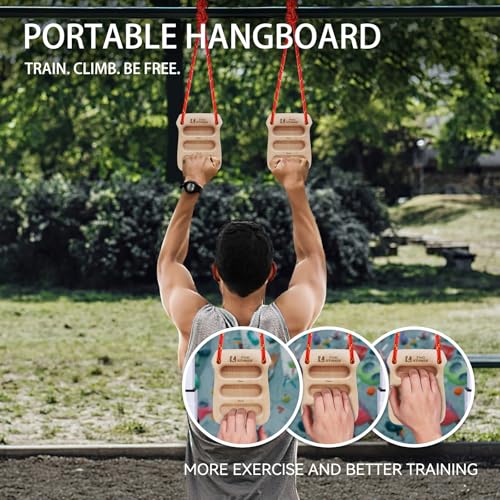 TWO STONES Portable Hangrboard Rock Climbing | Lightweight Climbing Hangboard as Climbing Training Board for Rock Climbers as Gift