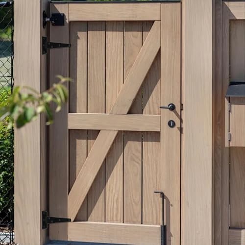 4 Pcs 6 Inch T Strap Hinges Heavy Duty, Shed Door Gate Hinges | 6 inch gate hinge black Heavy Duty Black Outdoor Tee Hinge for Wooden Fences,Barn Door Gates Hinge for Shed Door Hardware - size: 6 Inch