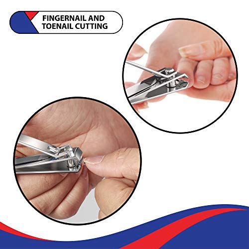 1 Pc Large Nail Clippers - 82mm, Built in Nail Files - Heavy Duty Stainless Steel Sharpest Thick Toenail, Fingernail Cutter for Men and Women