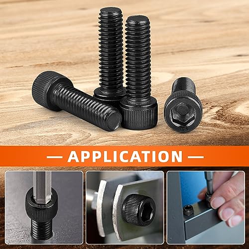 5/16-18 x 2" Socket Head Cap Screws Cap Bolts, 12.9 Grade Alloy Steel Black Oxide, Allen Hex Drive, UNC Coarse Thread Partially Threaded, 10 PCS - size: 5/16-18 x 2"