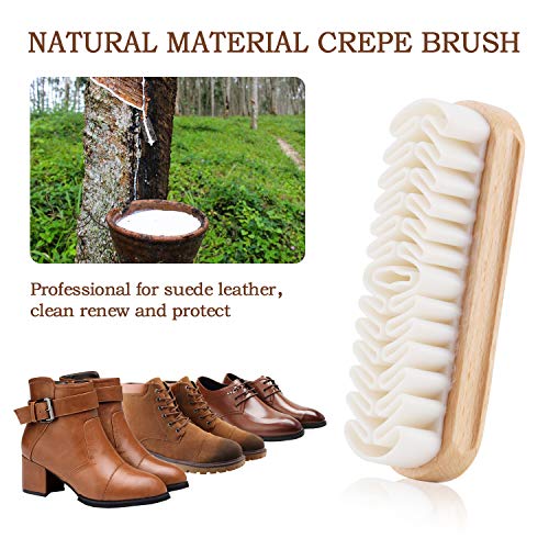 Suede & Nubuck Cleaning Kit by Care Guys: Hard-Wearing Crepe Brush & Cleaner Eraser - Natural Suede Shoe Cleaner Made with Crepe Ribbon - Cleaning, Re-Fluffing & Lifting Nap