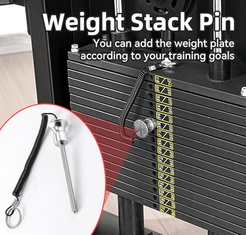 Gym Pin, Weight Stack Pin, Magnetic Weights, Universal Magnetic Weight Pin with Pull Rope, Gym Pins for Weight Stack, Home Gym Parts, Exercise Machine Parts & Accessorie - color: silver