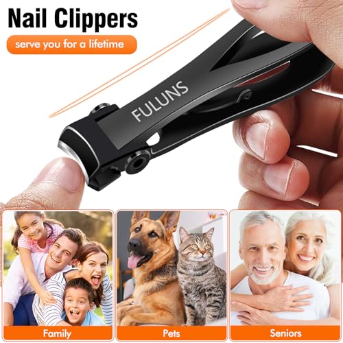 Nail Clippers for Men Thick Nails, Toenail Clippers for Thick Toenails with 16mm Wide Jaw Opening, 360 Degree Rotary Fingernail Clippers Nail Cutter Set for Seniors Long Handle Gifts for Men Women - style: 360 Degree Rotary Clippers Set