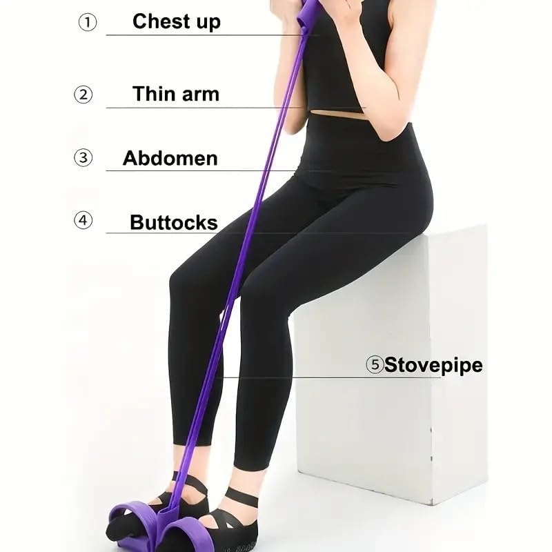 21 Fitness Resistance Bands Set with 4 Tube Pedal Ankle Puller - Multifunction Tension Rope for Abdomen Waist Arm Leg Stretching, Sit-Up Assistance Elastic Strength Bands with Handles - color: Pink