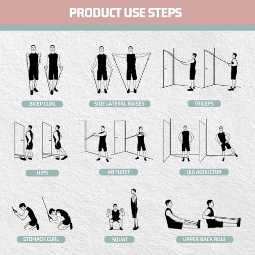 VEICK 10-150LBS Resistance Bands with Handles, Ankle Straps, Door Anchor | Accredited Lab Certified, 100% Natural Latex, Versatile for Yoga, Pilates, Strength, Home Gym - color: Macaron, style: 10-150LBS